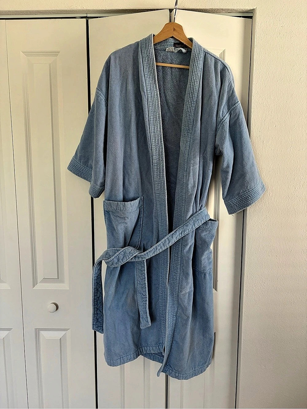 Vintage Nordstrom Cotton Robe in Light Blue
